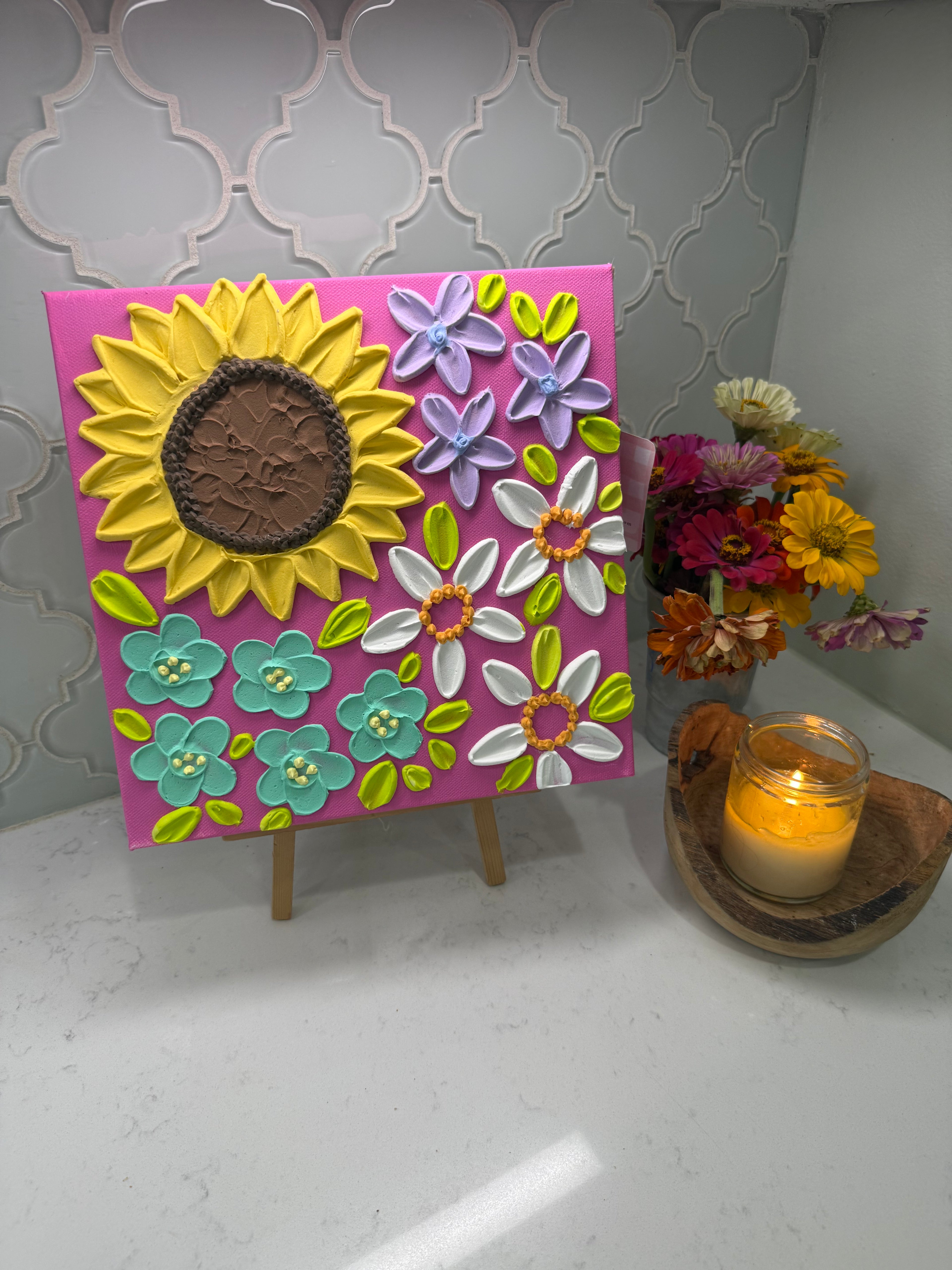 10x10 Textured Floral Canvas (1.5” Deep)