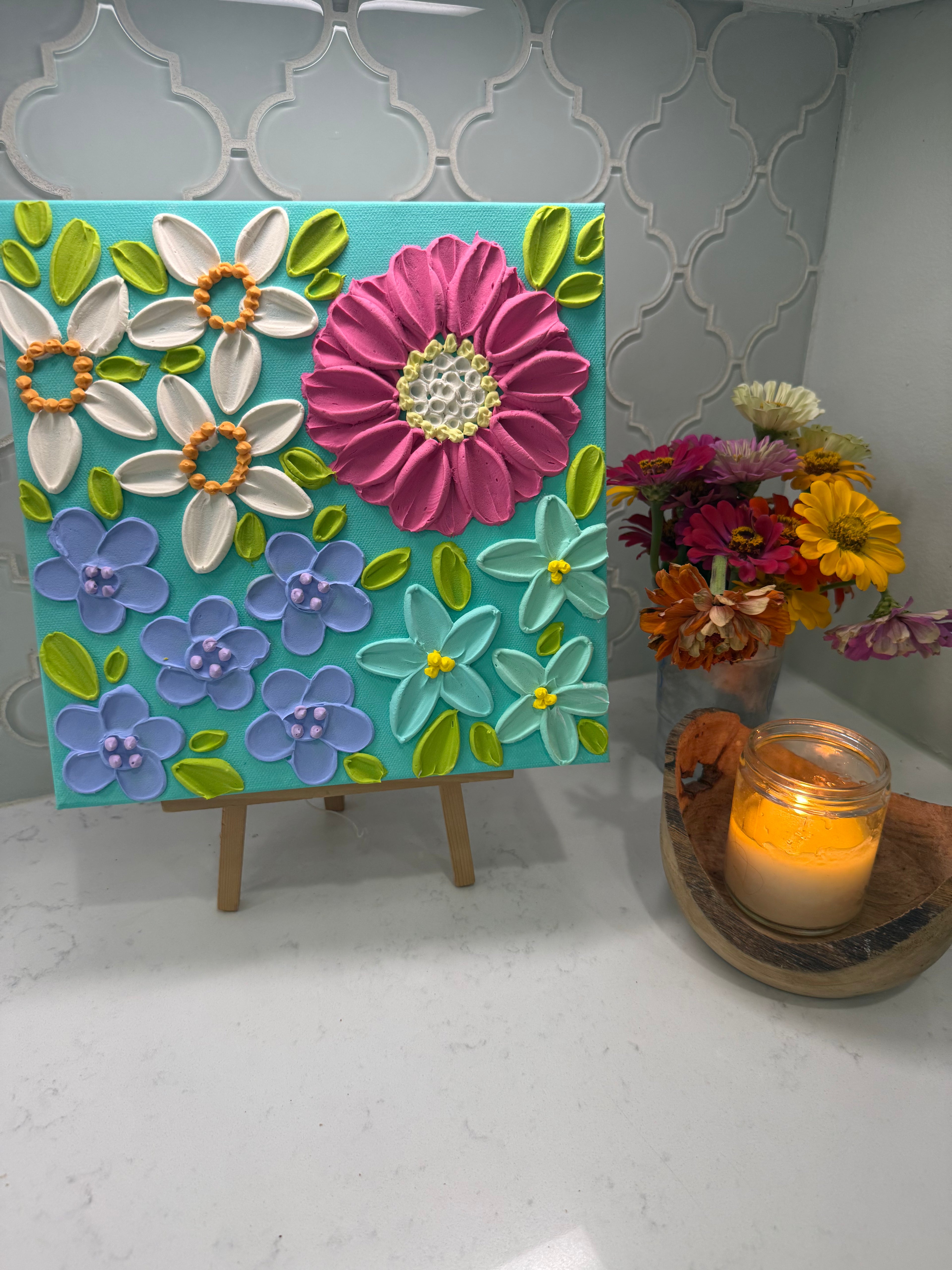 10x10 Textured Floral Canvas (1.5” Deep)