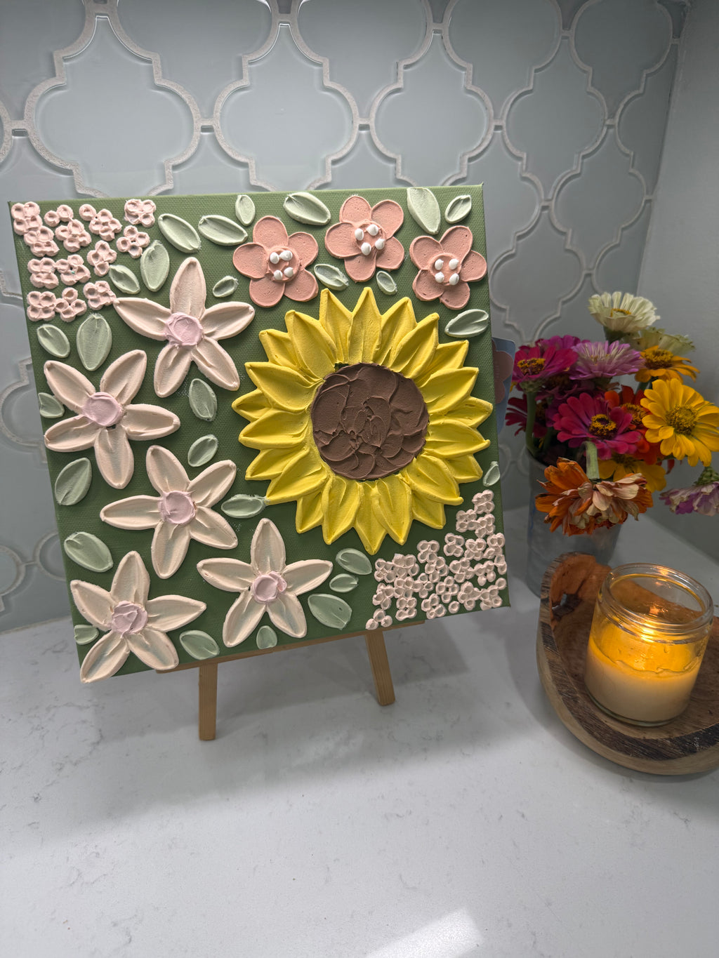 10x10 Textured Floral Canvas (1.5” Deep)