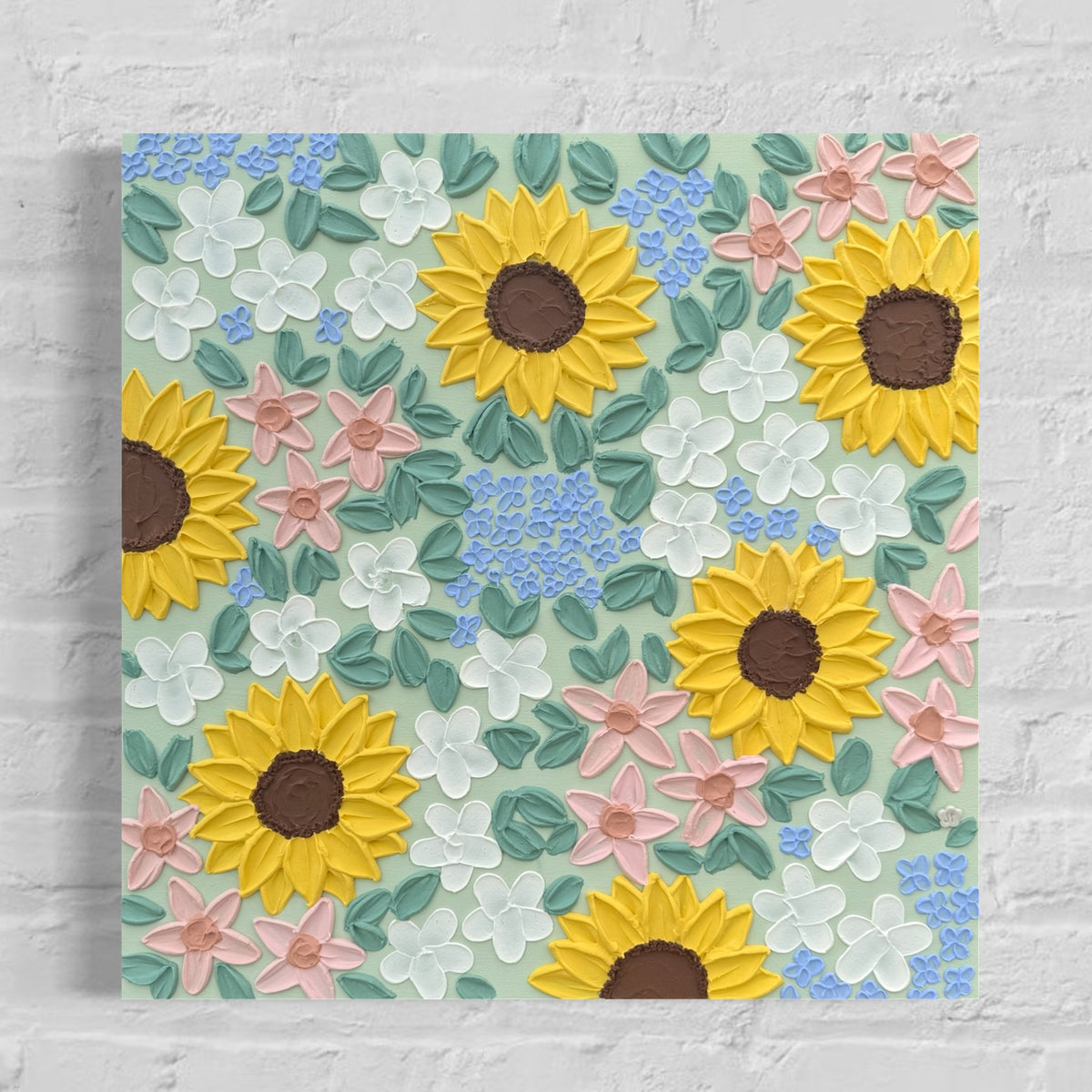 20x20 Textured Floral Canvas (1.5" Deep)