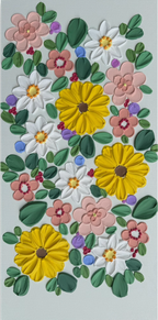 12x24 Original Canvas - "Sunday Garden" Floral Textured Art