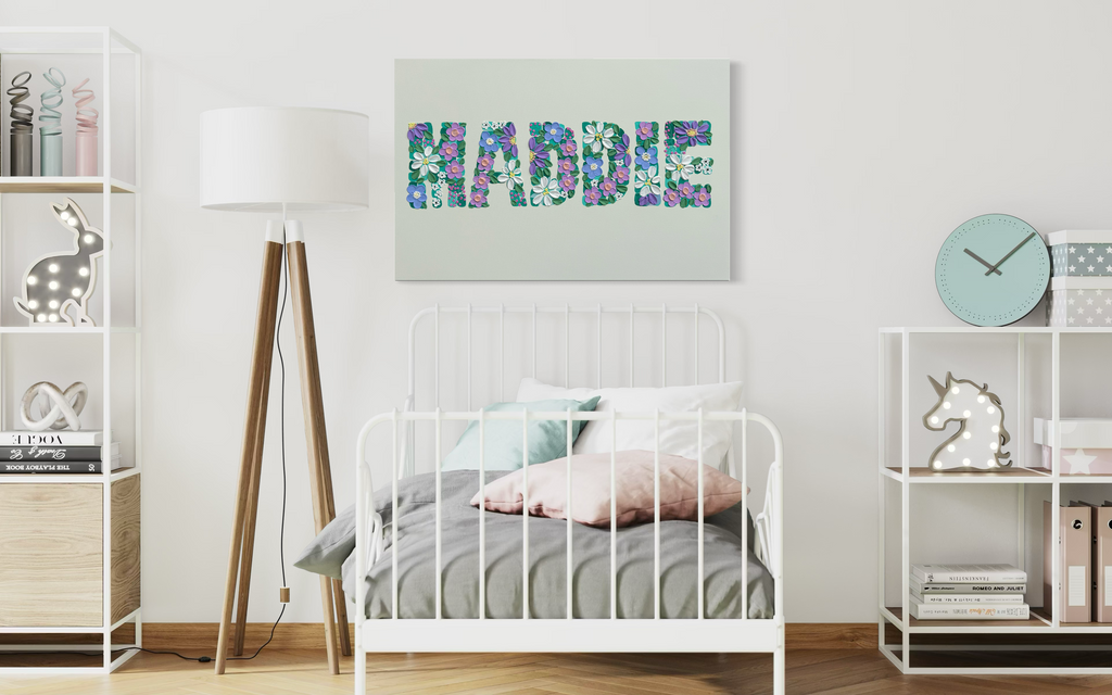 24x36 Custom Canvas - Flower Name Purple Color Scape
