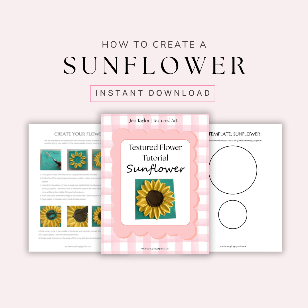 Sunflower Template Sheet - How to Create a Textured Sunflower
